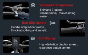 Jaecoo Q3 Electric Bike for Adult jaecoo q3 electric bike for adult,20" handlebar folding electric bicycle with lcd display,48v/20ah fast charge removable battery,front shock absorber,7 speed gears&55 65km range,3 modes all terrain ebike