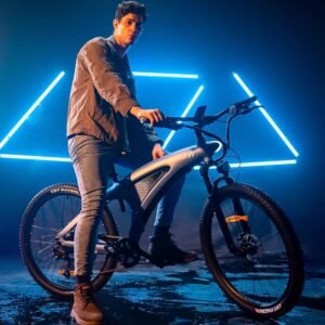 Home q5 electric mountain bike for adult,27.5"x2.25" e bicycle with rgb display,48v/15ah fast charge removable battery,front shock absorber,7 speed gears&45 80km range,off road communting ebike