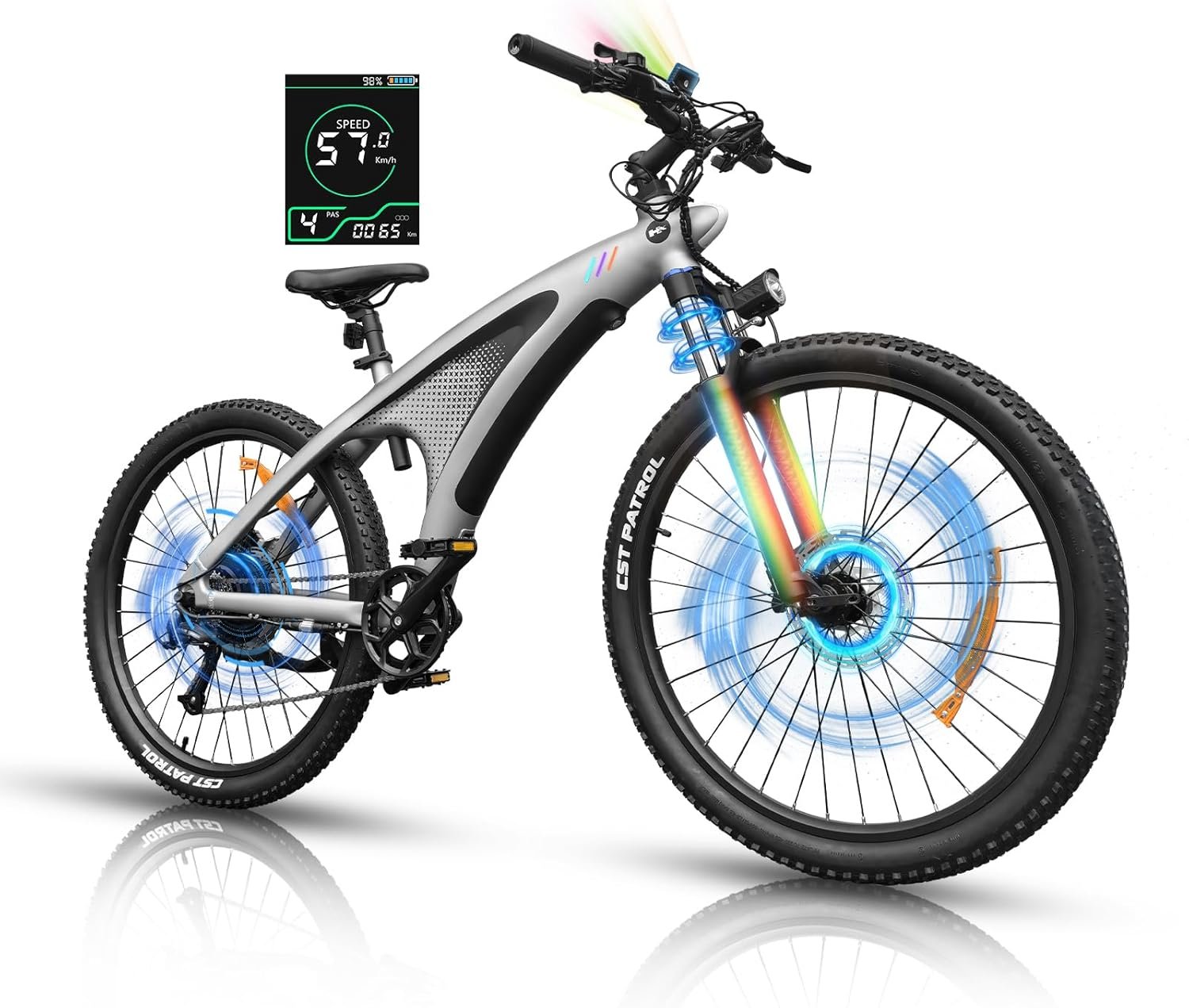 q5 electric mountain bike for adult,27.5"x2.25" e bicycle with rgb display,48v/15ah fast charge removable battery,front shock absorber,7 speed gears&45 80km range,off road communting ebike q5 electric mountain bike for adult,27.5"x2.25" e bicycle with rgb display,48v/15ah fast charge removable battery,front shock absorber,7 speed gears&45 80km range,off road communting ebike